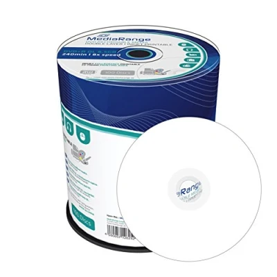 Immagine di MediaRange DVD+R vergini full face printable stampabili Dual Double Layer 8,5GB 8x 240min. Cake 100