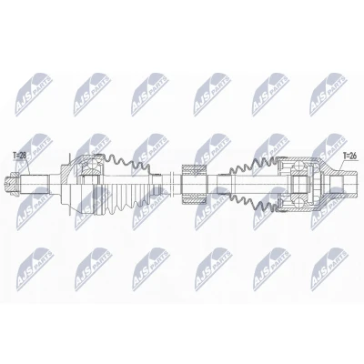 Immagine di NTY NPW SU 054 Albero motore / Semiasse Assale anteriore Dx