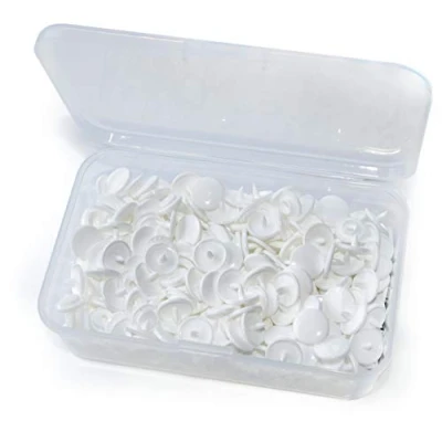Immagine di RERI KAM Set di 60 bottoni a pressione T5, in plastica, senza cuciture, colore: Bianco
