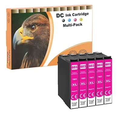 Immagine di D&amp;C 5x Magenta Cartucce d&#039;inchiostro compatibili con Epson 603 XL per Expression Home XP 2100 2105 3100 3105 4100 4105 WorkForce WF 2810DWF 2830DWF 2835DWF 2850