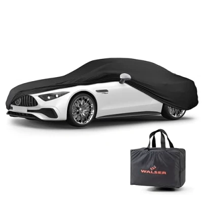Immagine di Walser Telone per Auto Interni Indoor Stretch Basic, Morbido Uso Interno, Garage Completo Lavabile, Antipolvere L, Nero