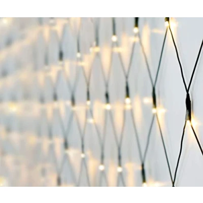 Immagine di Spetebo Rete luminosa 1,5 x m 100 LED bianco caldo funzionamento a batteria + funzione timer Catena decorativa per esterni