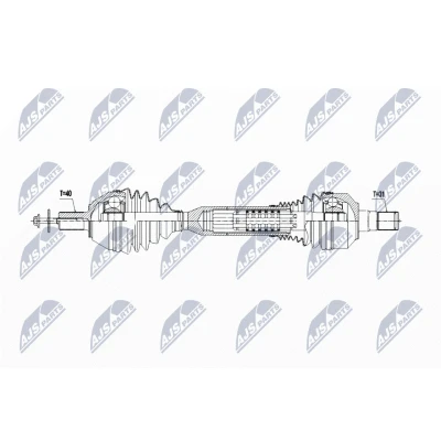 Immagine di NTY NPW VV 148 Albero motore / Semiasse Assale anteriore Sx 537 Trasmissione automatica VOLVO: XC70 II Station Wagon