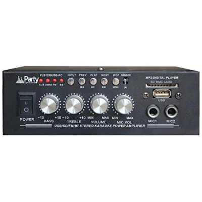 Immagine di Party 10 7047PLS Sistema di Karaoke, Amplificatore 2 x 50 W, Due Altoparlanti, Microfono Cablato e Cavi Connessione