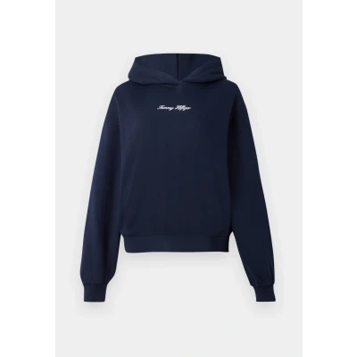 Immagine di Tommy Hilfiger Classic Script Hoodie Felpa, Donna, Taglia: 3XL, Dark night navy