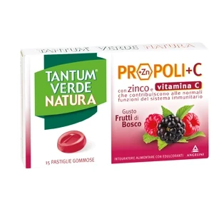 Immagine di TANTUM VERDE NATURA PROPOLI+C CON ZINCO E VITAMINA C 15 PASTIGLIE GOMMOSE GUSTO FRUTTI DI BOSCO