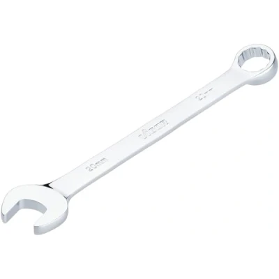 Immagine di Vigor Chiave combinata ad anello V7740 20, SW 20 mm, modello lungo, gomito a 15, profilo esagonale esterno e doppio esagono, cromata lucida