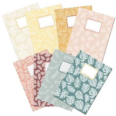 Immagine di Papierdrachen 8 buste per quaderni di alta qualità in carta bambini, formato DIN A4, motivo fiori, copertina quaderni, 250 g/m², set numero 2