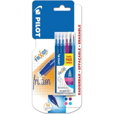 Immagine di 6 Pezzi di Ricambio Frixion Ball&amp;Clicker3 Blu/1 Rosa/1 Viola/Blu Chiaro/Refill Case Gratis
