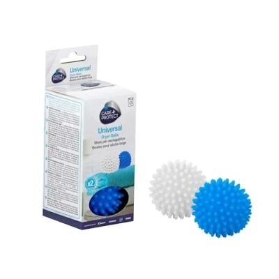 Immagine di CARE + PROTECT Palline universali per asciugatrice. Sollevano e separano il bucato. effetto più uniforme i tessuti morbidi facili da stirare, 2 pezzi