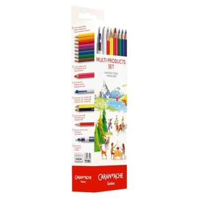 Immagine di Caran d`Ache 3000.416 Set multiuso Swisscolor, 16 pezzi in scatola di metallo