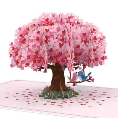 Immagine di papercrush® biglietto pop up &quot;Albero di cuore con tortora&quot; d&#039;amore 3D per donne e uomini (compleanno, Ich Liebe Dich) romantico auguri matrimonio, anniversario