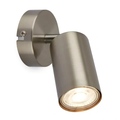 Immagine di BRILONER Applique da interno orientabile, attacco GU10, max. 9 W, lampada lettura, soggiorno, lampada, parete, cucina, 8x15,5 cm, nichel opaco