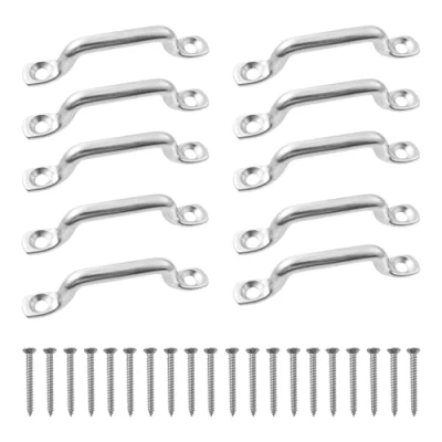 Immagine di SyiXute 10 Pezzi Kayak Deck Loops,Cinghie A Occhiello in Acciaio Inox,Kayak Pad Loops con 20 Viti per Barca Marina Canoa Rigging