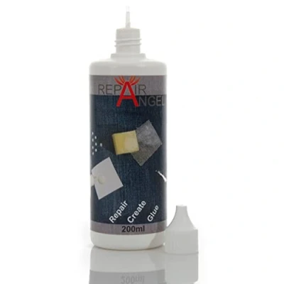Immagine di Repair Angel Colla Tessile Trasparente Resistente in Lavatrice Pelle, Tessuto, Veli (200ml)