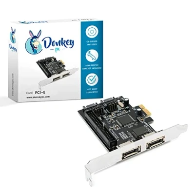 Immagine di Donkey pc Scheda controller SATA/eSATA e IDE in porta PCI Express (PCI E) (2 SATA (o eSATA) + 2 ATA