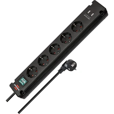 Immagine di Brennenstuhl 1150660315 Multipresa con interruttore 5 scomparti Nero Schuko 1 pz.