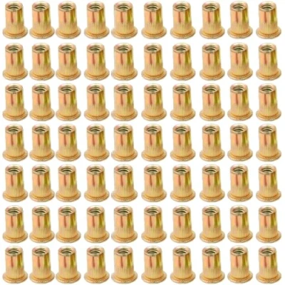 Immagine di LCOUACEO Dadi per Rivetti Filettati in Acciaio Carbonio Zincato 150 Pezzi, M4 con Testa Piatta, Assortimento Inserti Metallo e Plastica (9 mm x 11 mm)
