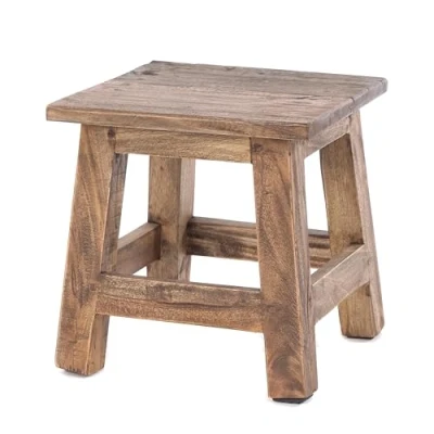 Immagine di ESIGN DELIGHTS Sgabello Palo, stile rustico e vintage, 27,5 x 26 cm (altezza larghezza profondità), legno di mogano riciclato