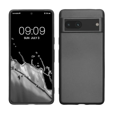 Immagine di kwmobile Custodia Compatibile con Google Pixel 7 Cover Back Case Morbida Protezione in Silicone TPU Effetto metallizzato grigio
