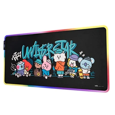 Immagine di Grupo Erik: Tappetino Mouse XXL BT21 900x400, RGB LED con 14 effetti luce e cavo USB, base antiscivolo, 100% waterproof, Gaming
