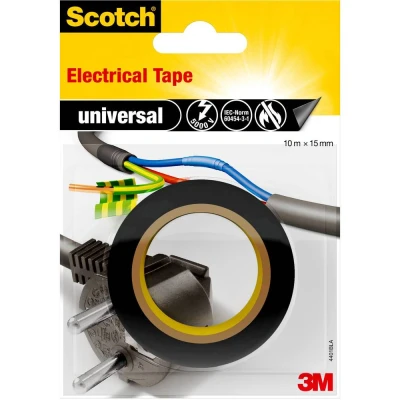 Immagine di 3M universal 4401BLA Nastro isolante Scotch® Nero (L x L) 10 m 15 mm 1 pz.