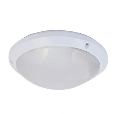 Immagine di VELAMP PTLEDIK E27 Applique a Parete/plafoniera Tonda 27cm. in PC infrangibile IK10. Attacco E27, Compatibile LED, Max 60W. IP54: installabile all&#039;Interno o all&#039;Esterno. 60 W, Grigio