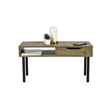 Immagine di Iris Ohyama, tavolino da caffè/Piccolo caffè/Tavolino caffè con cassetto, Apertura del cassetto su due lati, Ufficio, soggiorno Center table WCT 800 Cenere marrone