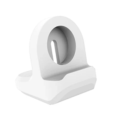 Immagine di MoKo Supporto Caricatore Compatibile con Samsung Galaxy Watch 4/4 Classic/Galaxy 3/Galaxy Active 1/2, di Ricarica in Silicone, Base Antiscivolo Bianco