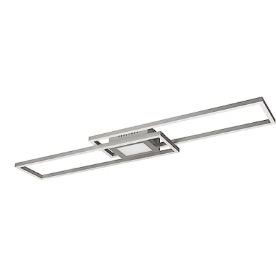 Immagine di Trio, Plafoniera, Ganado incl. 1 x LED,SMD,37,0 Watt,2700 6500K,4300 Lm. LED,SMD,8,0 Watt, Finitura: Metallo, Nichel opaco L:110,0cm, L:21,0cm, A:7,0cm Interruttori separati,