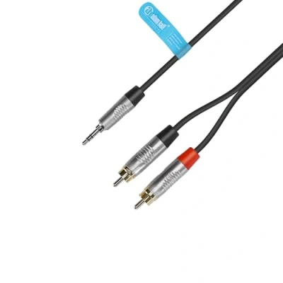 Immagine di Adam Hall Cables 4 STAR YWCC 0150 Cavo audio REAN jack stereo da 3,5 mm a 2 x RCA maschio 1,5 m