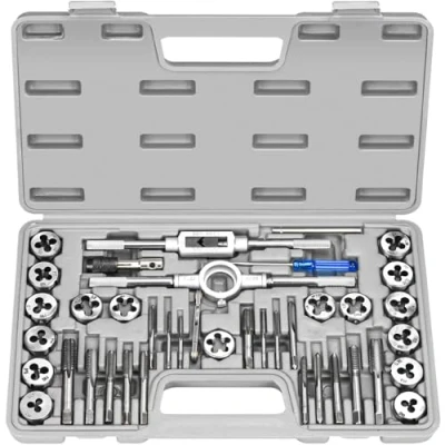 Immagine di HATANSE 40 Pezzi Set Maschi E Filiere M3 M12 Filiera per Filettatura con Chiave Inglese Utensili Fine