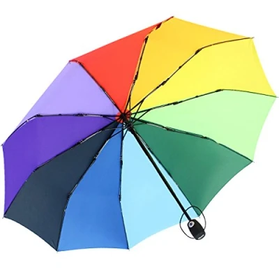 Immagine di iX brella Ombrello extra stabile, 10 pezzi, accensione automatica arcobaleno, multicolore, 102 cm, tascabile automatico