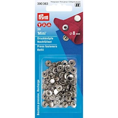 Immagine di Prym 390363 1 Bottoni A Pressione, Metal, Argento, 8 Millimetri