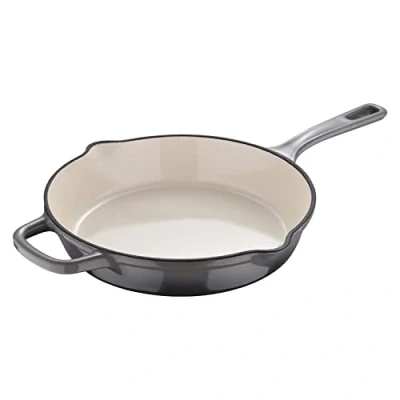 Immagine di MasterPro Unique Padella in ferro fuso da 24,5 cm Colore bianco Realizzata Manico ergonomico Menaggio cucina Compatibili con tutti i tipi di cucina, BGMP 3833