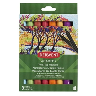 Immagine di DERWENT Academy™ marker a doppia punta Fine / scalpello 8pz 98208