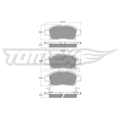 Immagine di TOMEX brakes TX 13 87 Kit pastiglie freno Assale anteriore con segnalatore acustico usura TOYOTA: Yaris I Hatchback