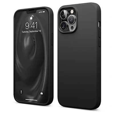 Immagine di elago cover in silicone liquido compatibile con iPhone 13 Pro Max (6,7&quot;), custodia premium, protettiva completa antiurto a 3 strutture, colore: Nero
