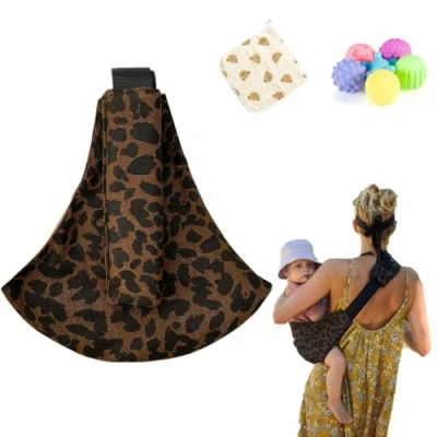 Immagine di Marsupio regolabile per neonati, regolabile, facile da trasportare e comodo, neonati fino a 3 36 mesi (leopardo)