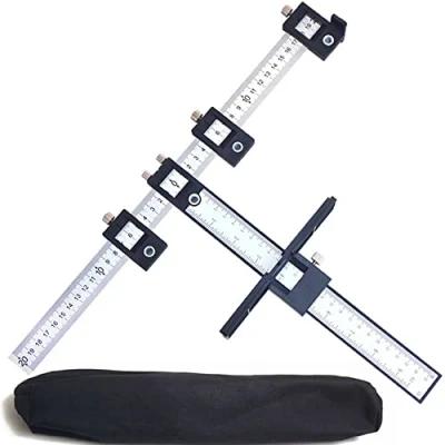 Immagine di Lxoraziy Punch Locator, Maschere Hardware per Armadietti, Localizzatore Punzone Regolabile, Guida Trapano di Punch, installazione Porte e Cassetti