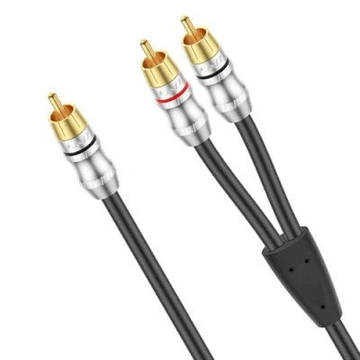 Immagine di J&amp;D Cavo RCA, 1 RCA Maschio a 2 Splitter Y Audio Stereo Digitale per Subwoofer e Home Theater, 0,3 Meter