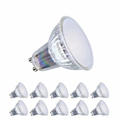 Immagine di Sanlumia Lampadine LED GU10 8.5W, Equivalenti a Alogene da 100 Watt, 820lm, Luce Bianca Calda 3000K, Angolo del Fascio di Gradi, Non Dimmerabile, Confezione 10