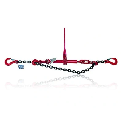 Immagine di Dolezych 46530601 2,0 Catena di Ancoraggio con Tenditore Gancio a Forcella e Tendicatena Cricchetto Accorciamento 2 Parti, 2200 Dan, Lunghezza m, Nero/Rosso