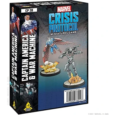 Immagine di Atomic Mass Games , Captain America and War Machine: Marvel Crisis Protocol, Miniatures Game, Ages 14+, 2 Players, 45 Minutes Playing Time