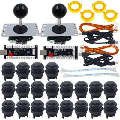 Immagine di SJ@JX 2 Player Arcade Game Controller DIY Kit Matt Frosted Microswitch Button Twins USB Encoder Zero Delay 4&amp;8 Way Fighting Joystick for PC MAME Respberry Pi Retropie