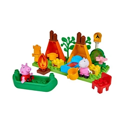 Immagine di BIG PP Camping Campeggio, Set da Costruzione, Bloxx, Composto Peppa Pig e Suzy Camper, 25 Pezzi, per Bambini dai 18 Mesi in su, Colore Verde, Arancione, Rosso, Bianco, Rosa, Blu, Bran, 800057143