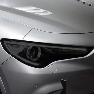 Immagine di JCAKES 2 pellicole protettive per fari auto, in TPU trasparente, nero, Alfa Romeo Giulia 952 Stelvio 949 accessori