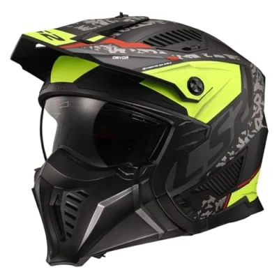 Immagine di LS2, Casco Moto Jet/Modulare DRIFTER DEVOR Matt Black H V Yellow, XS