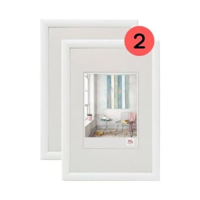 Immagine di walther designCornice per quadri bianca 15 x 20 cm confezione doppia, cornice in plastica Trendstyle KP520WD
