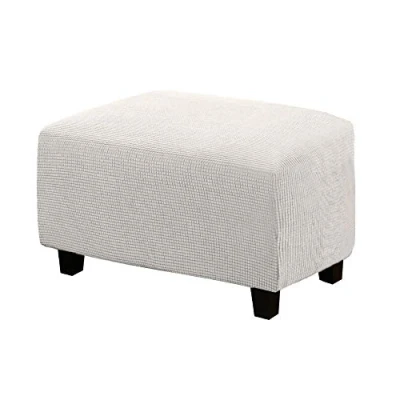 Immagine di WINS fodera per poggiapiedi rettangolare ottomano, pouf quadrata estensibile, divano e rettangolare, colore: avorio